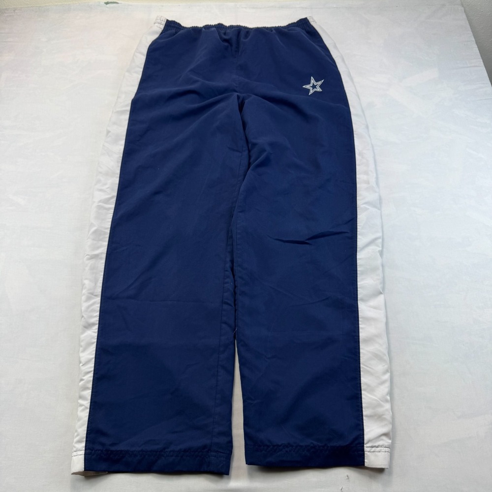 Dallas Cowboys Track Pants Womens XL Blue White Stripe NFL Football Sports Lined